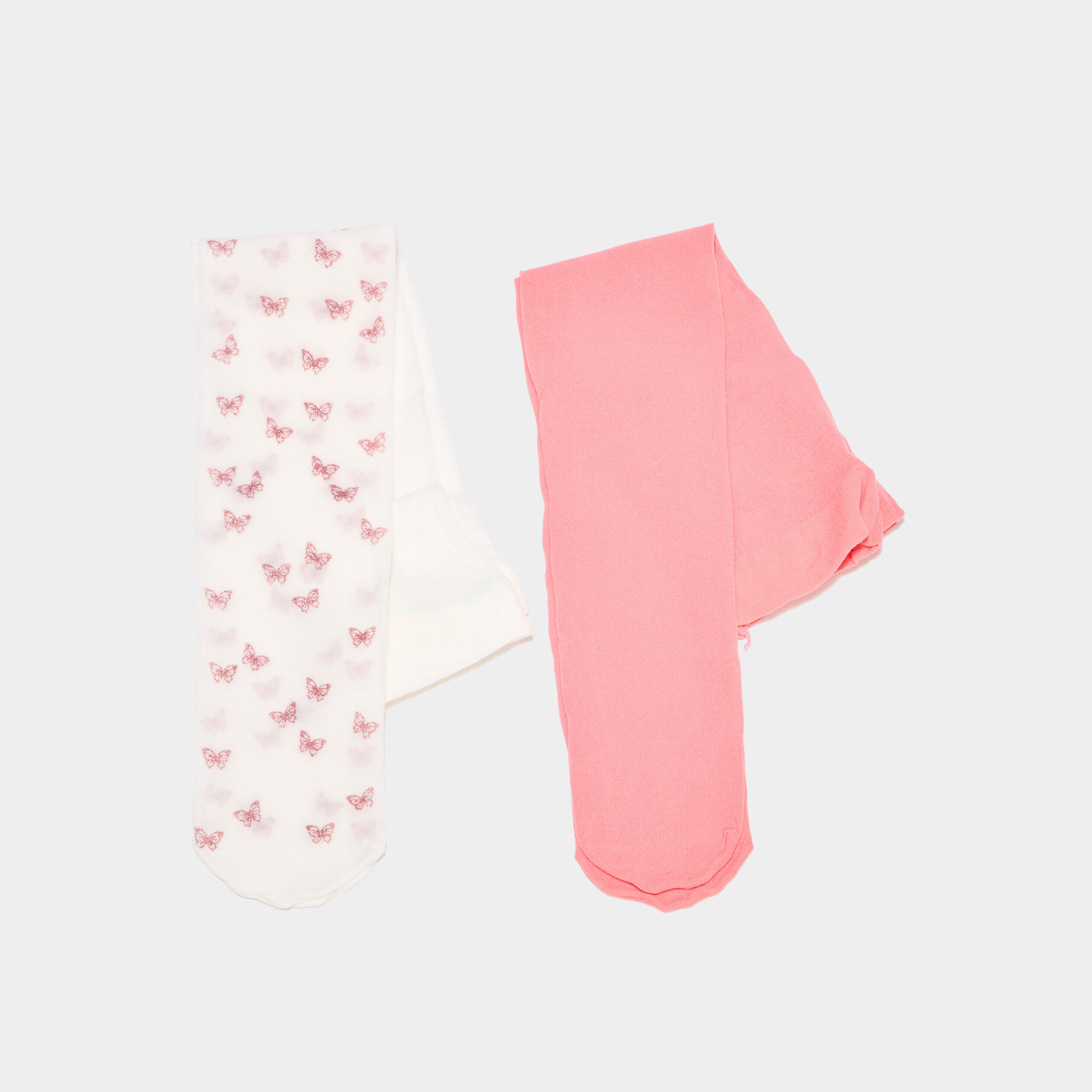 Lot 2 collants 40D orange corail fille LH