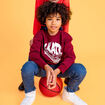 Sweat col rond manches longues bordeaux garçon