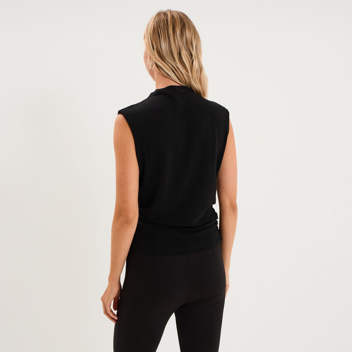 D&eacute;bardeur fronces et paillettes noir femme