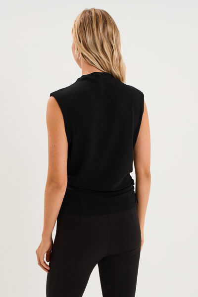 D&eacute;bardeur fronces et paillettes noir femme