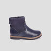 Bottines avec noeuds en cuir bleu fille