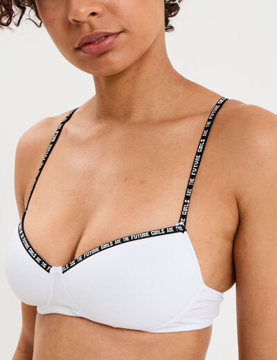 Soutien-gorge triangle padd&eacute; blanc femme