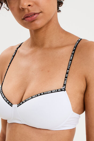 Soutien-gorge triangle padd&eacute; blanc femme
