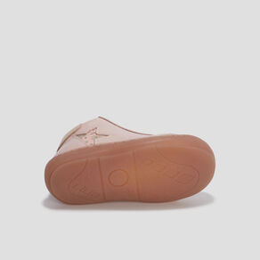 bottillons zippes en cuir rose bebef Bottillons zippés en cuir rose bébé fille