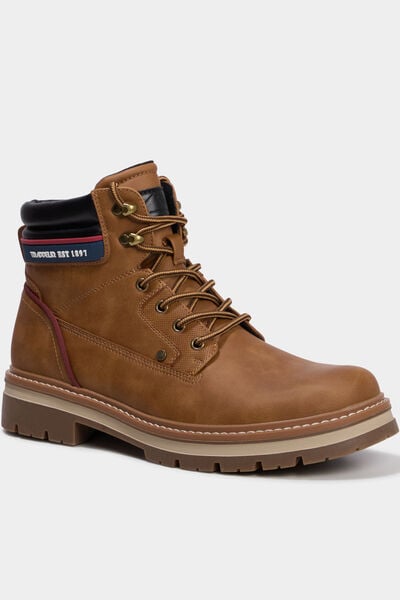 Boots &agrave; lacets avec semelle crant&eacute;e marron clair homme