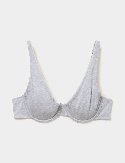 Soutien-gorge foulard coton majoritaire gris clair femme