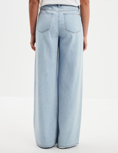 Jeans extra wide leg taille haute Creeks denim triple stone femme