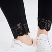 Legging cheville dentelle coton noir femme grande taille