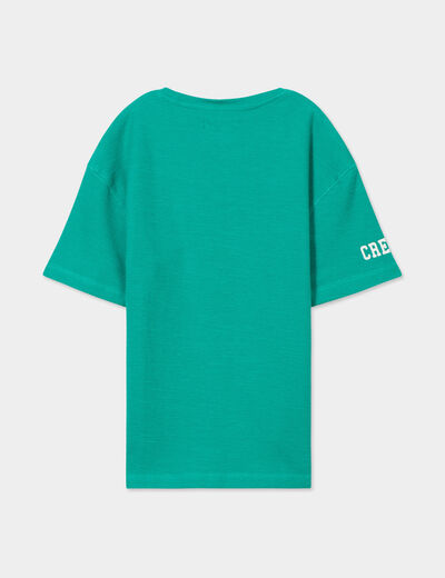 T-shirt manches courtes coton Creeks vert canard garçon
