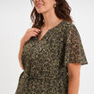 Robe col tunisien manches courtes vert kaki femme grande taille