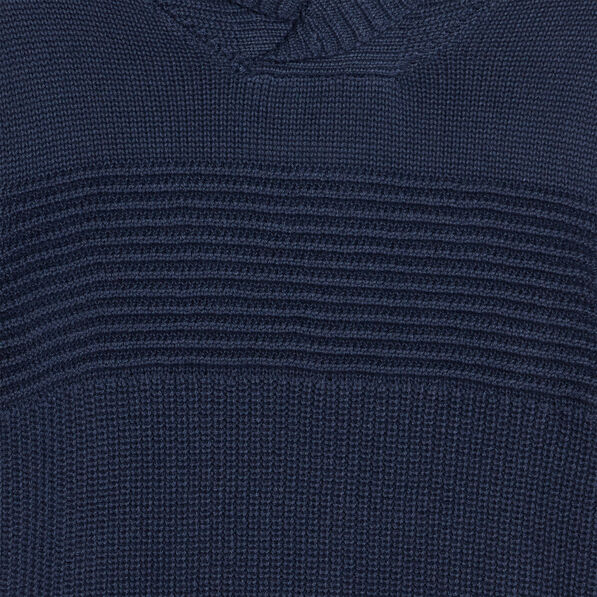 Pull avec col châle bleu marine garçon
