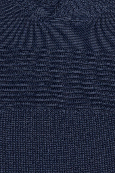Pull avec col ch&acirc;le bleu marine gar&ccedil;on