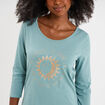 Ensemble pyjama corsaire t-shirt coton bleu gris femme