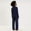 Ensemble pyjama pantalon et chemise bleu marine femme