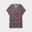 Robe de plage manches 3/4 multicolore femme