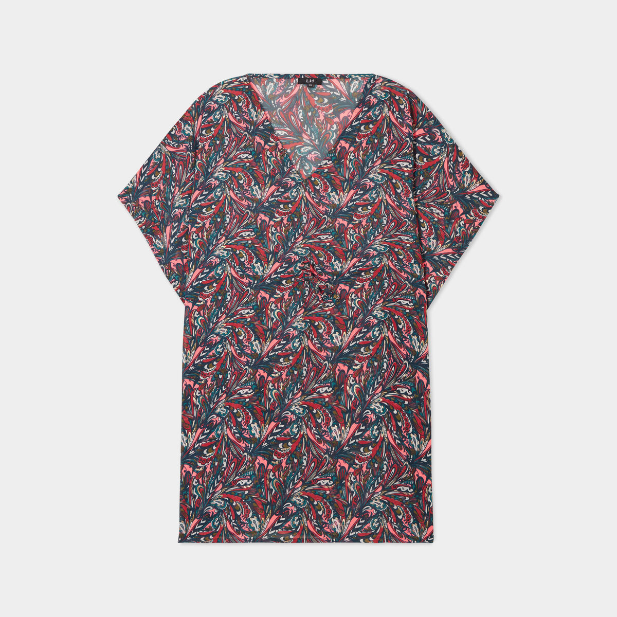Robe de plage manches 3/4 multicolore femme