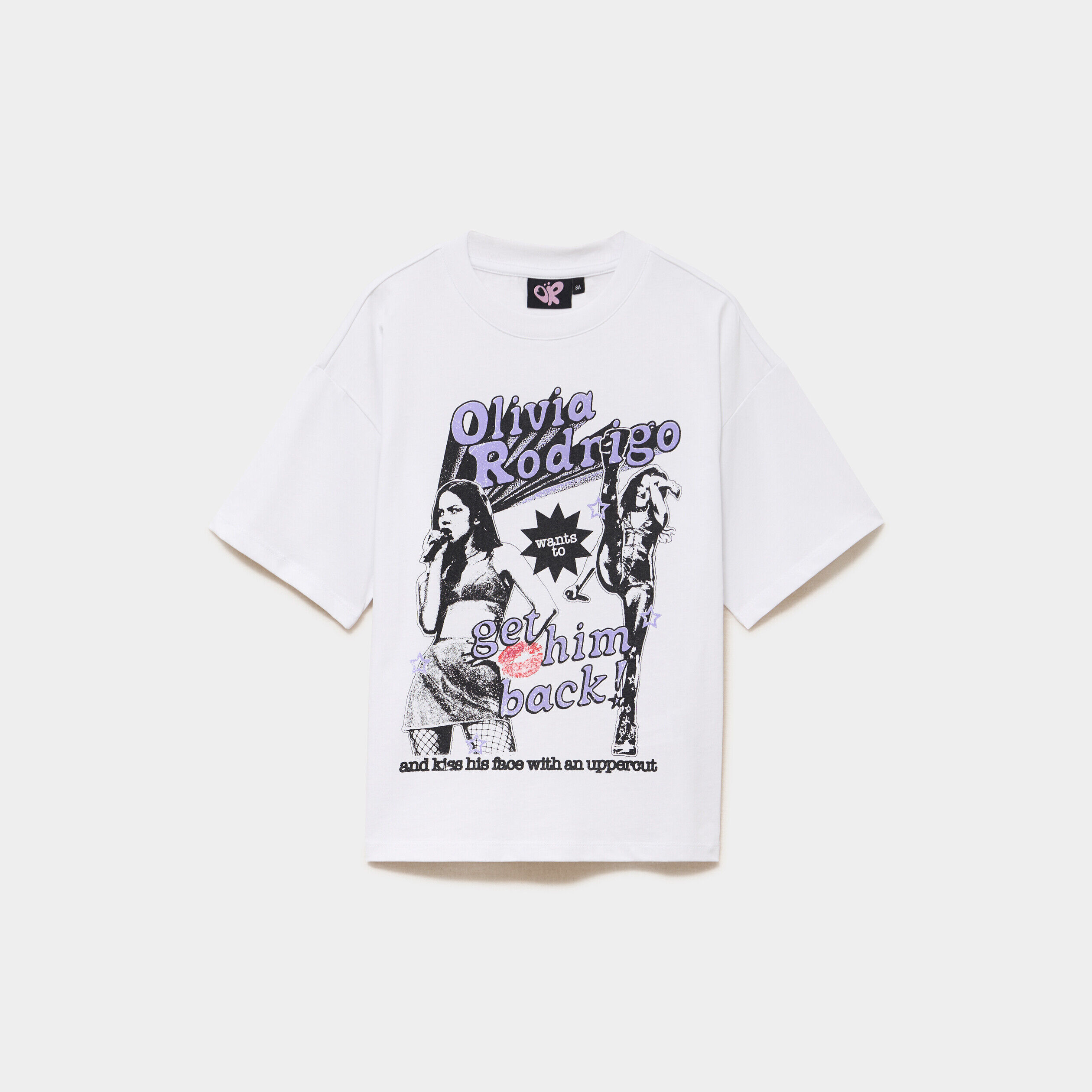 T-shirt manches courtes Olivia Rodrigo blanc fille