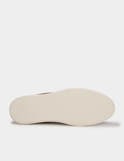 Baskets &agrave; lacets bi-mati&egrave;res marron homme