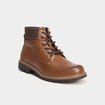 Bottines montantes crant&eacute;es zipp&eacute;es marron homme