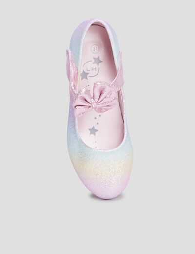 Babies à paillettes et noeuds multicolore fille