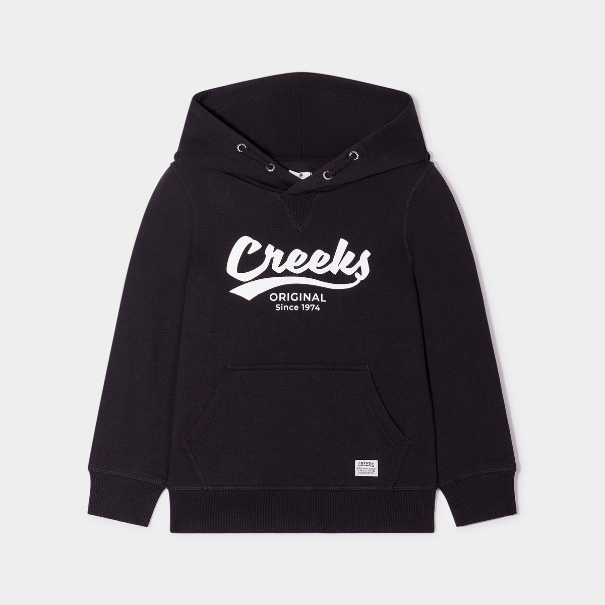 Sweat à capuche hoodie droit Creeks noir garçon