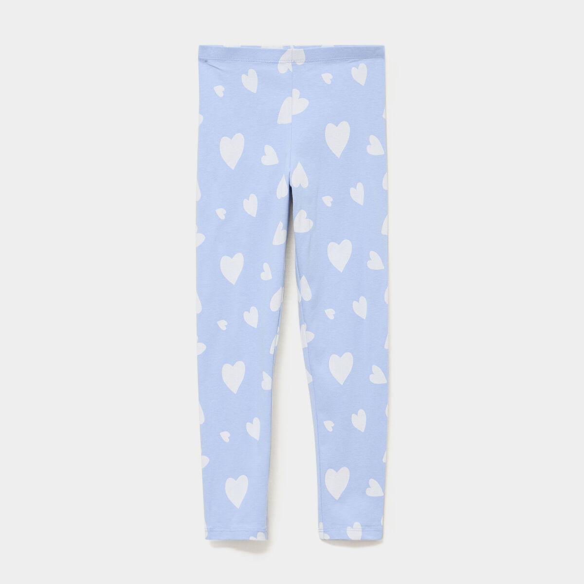Legging taille &eacute;lastiqu&eacute;e coton bleu pastel fille