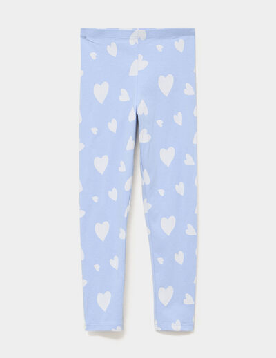 Legging taille &eacute;lastiqu&eacute;e coton bleu pastel fille