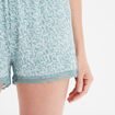Bas de pyjama short détails dentelle vert femme