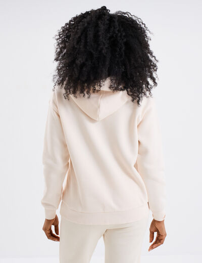 Sweat hoodie molleton à capuche sable femme