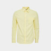 Chemise manches longues lin mélangé jaune clair homme
