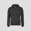 Sweat zippé molleton à capuche gris foncé homme