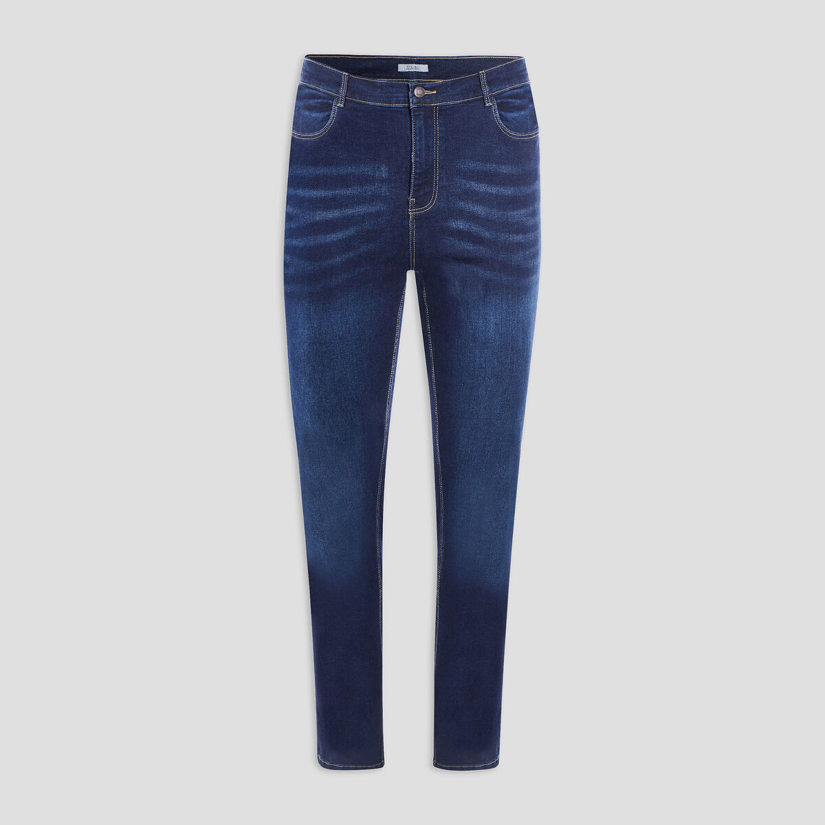 Jeans regular taille haute grande taille denim brut femme grande taille