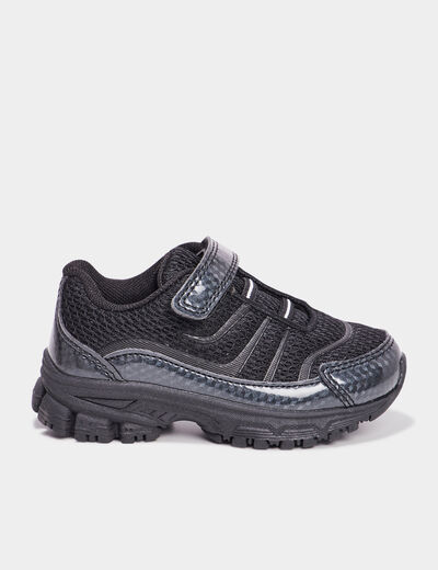 Baskets running à scratchs Liberto noir bébé garçon