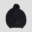 Bonnet à pompons noir femme