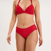 Bas de maillot de bain d&eacute;tails noeuds rouge fonc&eacute; femme
