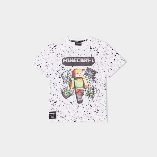 t shirt manches courtes minecraft blanc garcon T-shirt manches courtes Minecraft blanc garçon