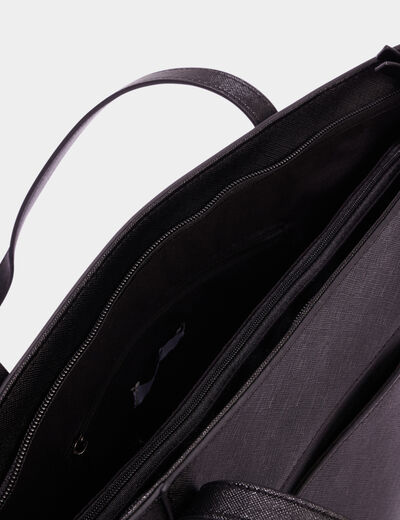 Sac shopper détails zippés noir femme