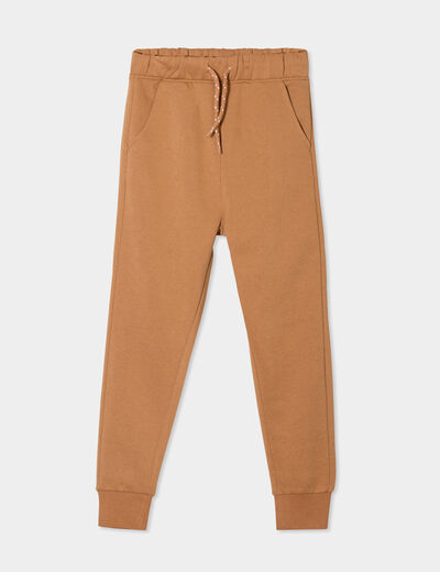 Pantalon de jogging taille élastiquée camel garçon