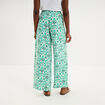 Pantalon large fluide taille &eacute;lastiqu&eacute;e ecru femme