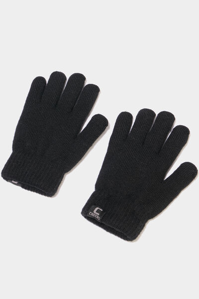 Gants doubl&eacute;s noir mixte