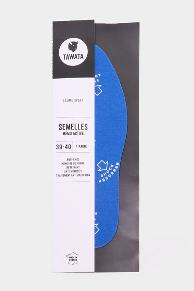 Semelles sport m&eacute;moire de forme Tawata bleu mixte