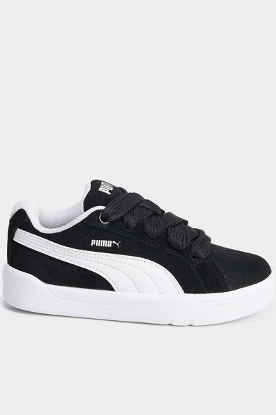 Baskets basses &agrave; lacets en cuir Puma noir gar&ccedil;on