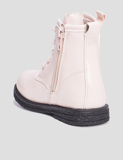 Bottines vernies zippées Minnie rose bébé fille