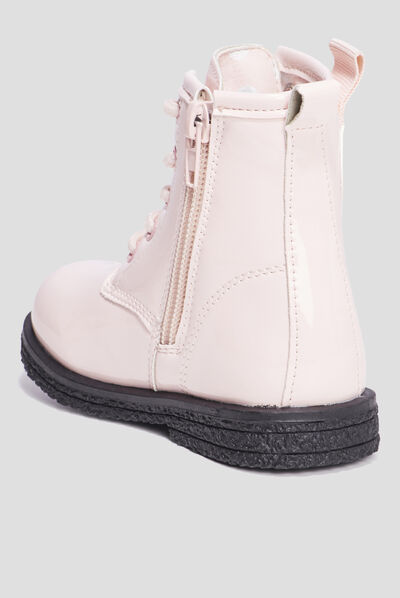 Bottines vernies zippées Minnie rose bébé fille