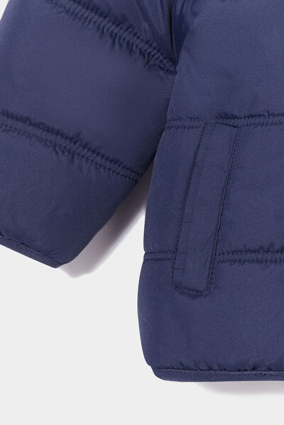 Doudoune à capuche doublure polaire bleu marine bébé garçon