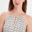 Blouse encolure américaine ecru femme