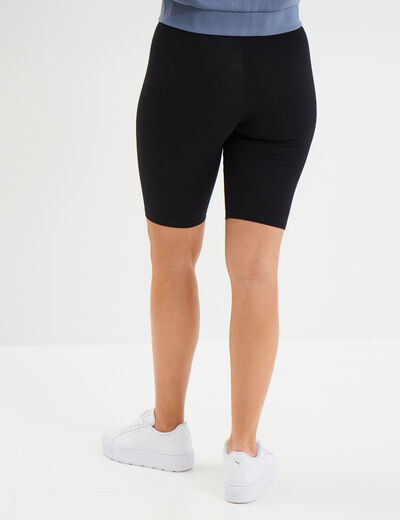 Short cycliste coton stretch noir femme