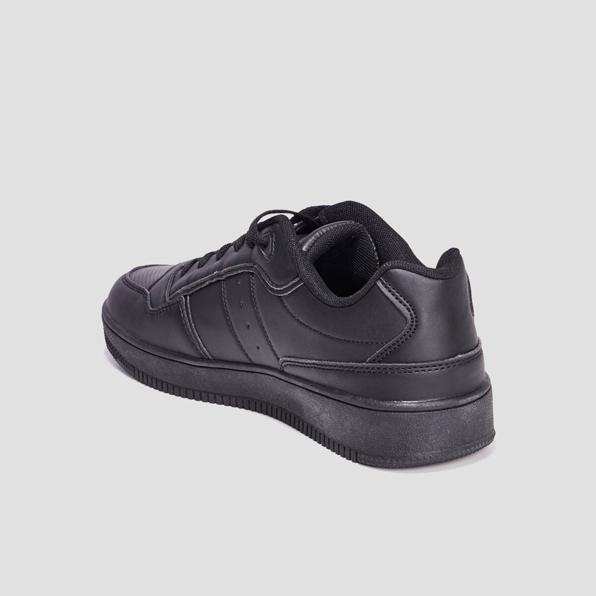 Tennis basses à lacets noir homme