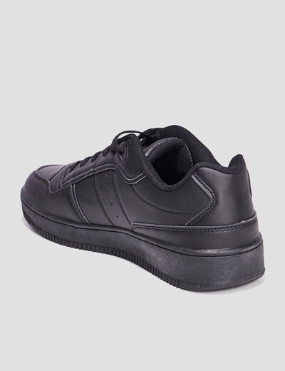 Tennis basses à lacets noir homme