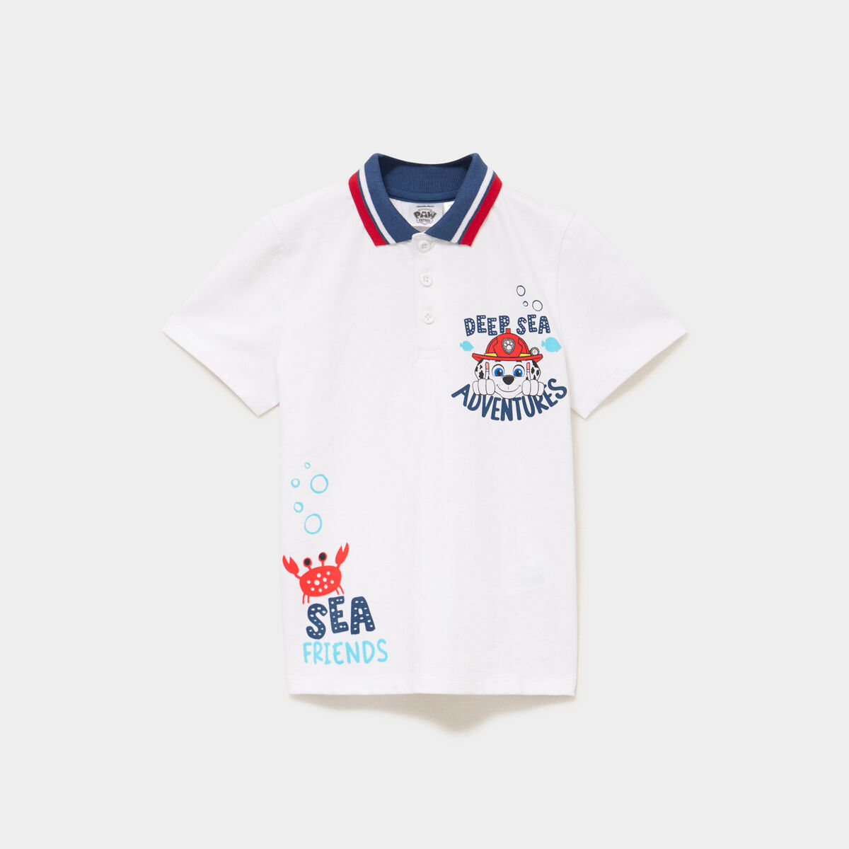 Polo coton Pat Patrouille blanc gar&ccedil;on